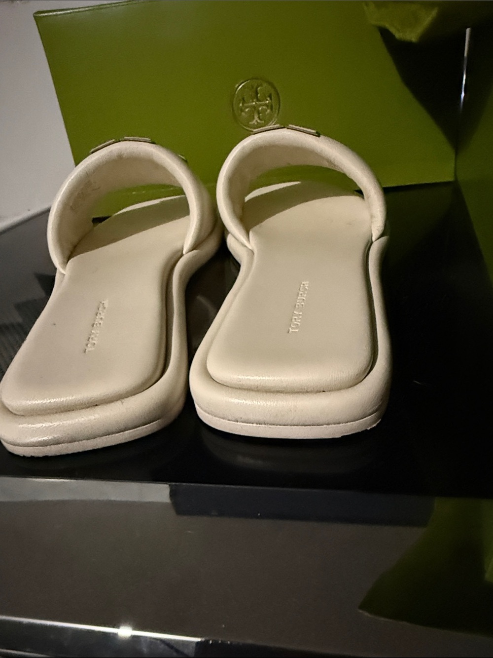 Tory Burch Cream Logo Slide Sandals - Picture 4 of 6